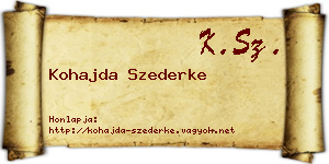 Kohajda Szederke névjegykártya